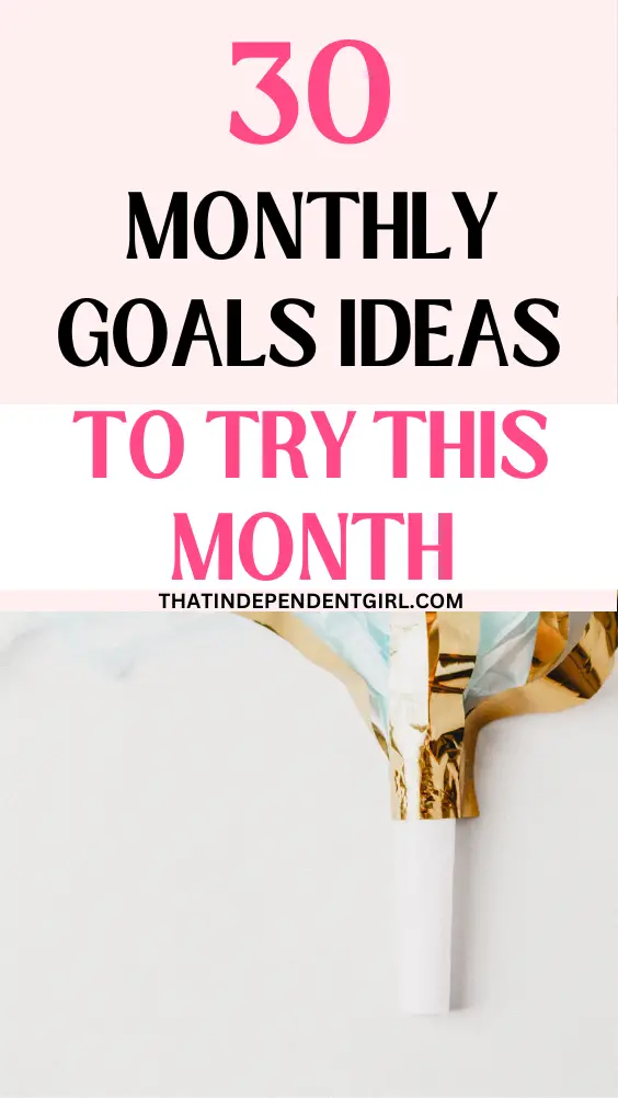 monthly goal ideas